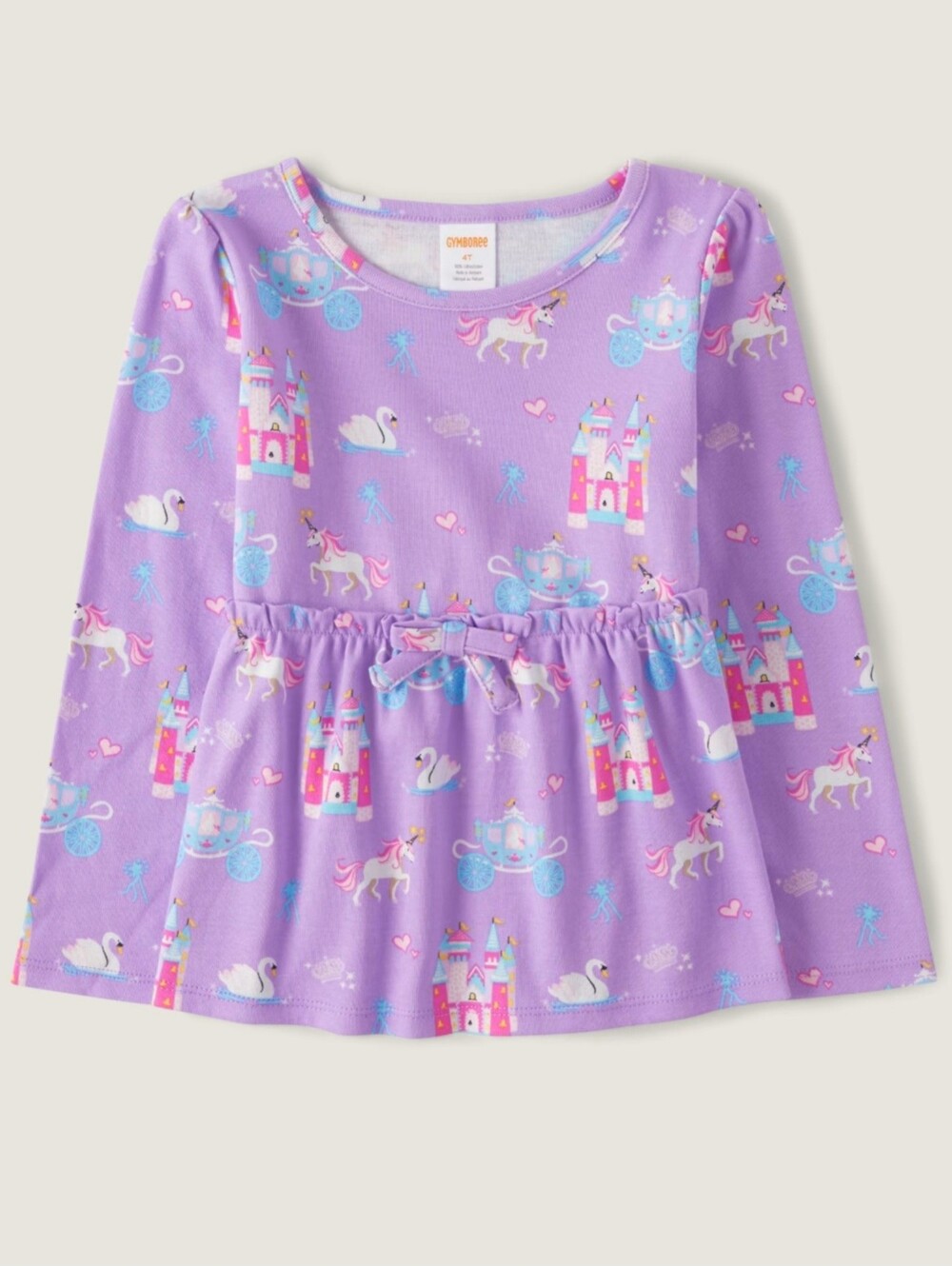 Gymboree "Unicorn Princess" Castle babydoll purple top
